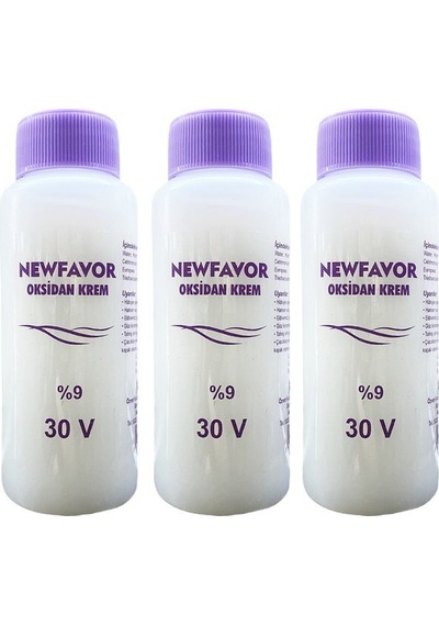 3 Adet Oksidan Krem Saç Boya Sıvısı 9'luk 30 Volüme 60 Ml