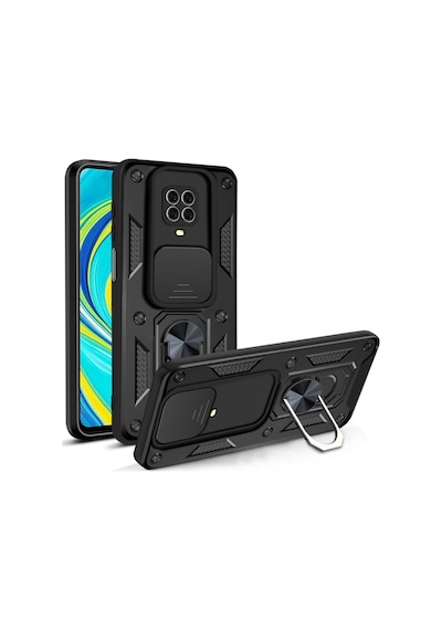 Nihcase Xiaomi Redmi Note 9s Kılıf Magnetik Standlı Kamera Korumalı Slide Sürgülü Cover Kapak