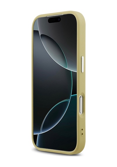 Apple Uyumlu iPhone 17 Pro Kılıf Guess Lisanslı M-safeli Metal Kamera Çerçeveli Üçgen Logolu Glitter Gold Gold