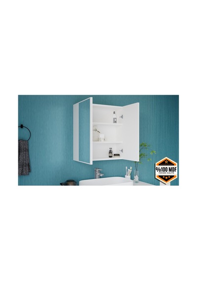 Rafineri 2 Kapaklı Aynalı Banyo Dolabı Mdf 6998 Rafineri 2 Kapaklı Aynalı Banyo Dolabı Mdf 6998