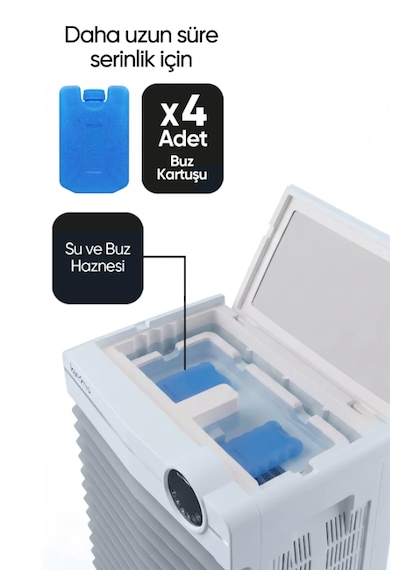 Kac160 160w Kule Tipi Evaporatif Hava Soğutucu İyonizer Özellikli