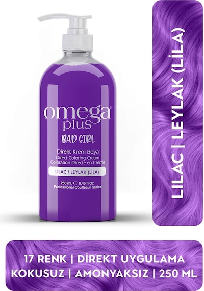 Omega Plus Bad Girl Leylak Lila Amonyaksız Renkli Saç Boyası 250ml