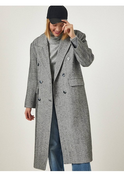 Hot Fashion Kadın Kırçıllı Gri Gri - Siyah