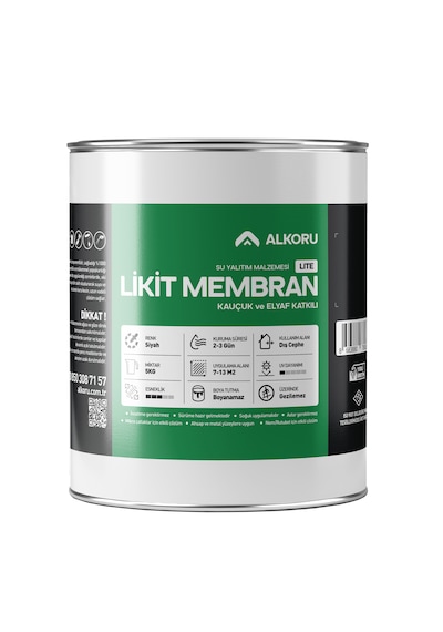 Alkoru 5 Kg Lite Likit Membran Kauçuk Ve Elyaf Katkılı