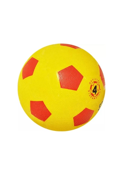 Janva Sarı Kırmızı Maç Topu Futbol Topu Kauçuk + Pompa + Şişirme Iğnesi Beyaz