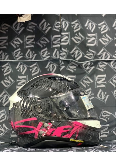 Shoeı Nxr Profesyonel Fullface Kask Beyaz - Pembe