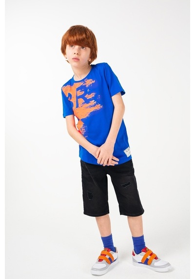 Brz Kids Neon Baskılı Erkek Çocuk Kısa Kollu T-Shirt