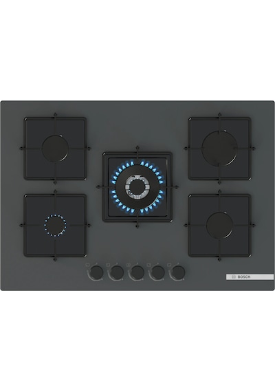 Bosch Serie 4 PNQ7B9P31O 75 CM Sert Cam Gazlı Ocak Antrasit Gri