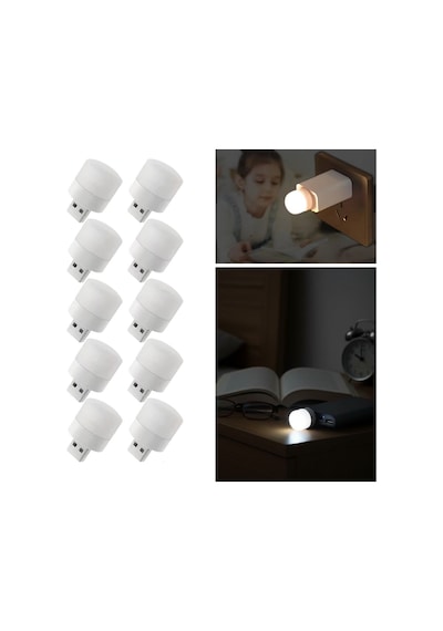 Buffer Usb Mini Top Led 10 Lu Aydınlatma Seti Sıcak Renkli Gece Lambası, Enerji Tasarruflu Mikro Led Işıklar Açık Bej