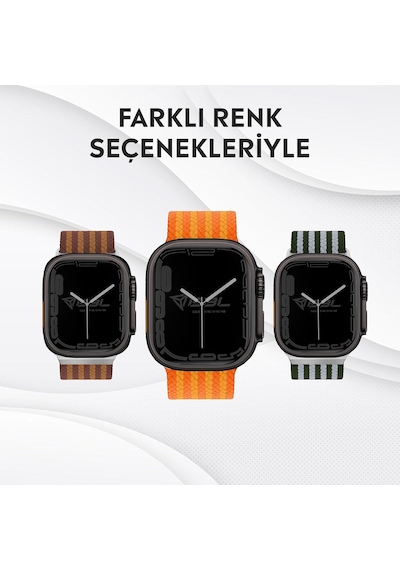 Apple Watch Series Se/11/10/9/8/7/6/5/4/3 İle Uyumlu Kumaş Kordon 49mm/46mm/45mm/44mm Series 1-3 - 42mm Çok Renkli