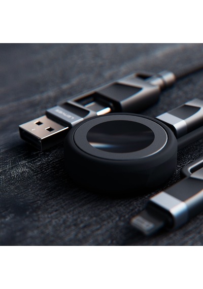 Lenyes Lc541 Usb-a + Type-c To Lightning Type-c Akıllı Saat Şarj Kablosu 60w 1m Siyah