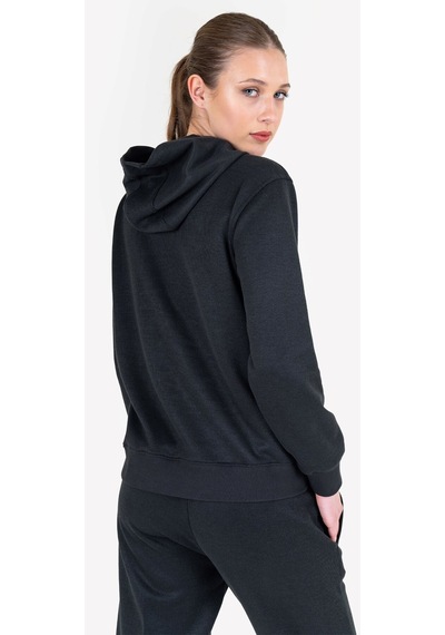 Lescon Siyah Kadın Kapüşonlu Sweatshirt 23n-2108