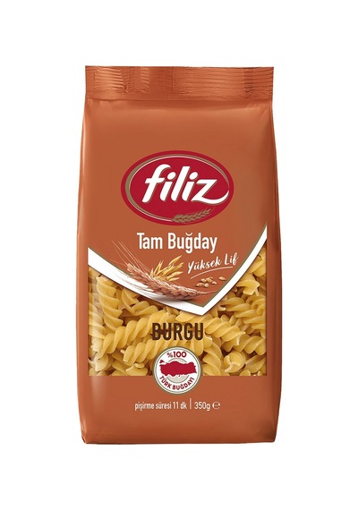 Filiz Tam Buğday Makarna 350g Burgu - Yüksek Lifli, Enerji Verici - 6 Adet Tarı