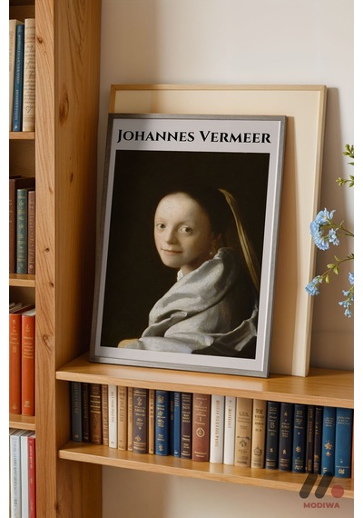 Vermeer Genç Kız Portresi, Siyah Çerçeveli Duvar Tablosu - Sanatsever Hediyesi