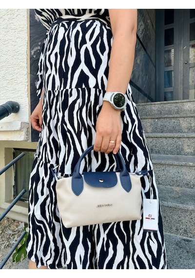 Just Polo Kadın Taş Lacivert Günlük Kullanıma Uygun Hafif & Pratik Mini El Ve Omuz Çantası Shopper Taş - Lacivert