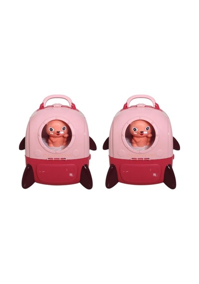 Sırt Çantalı Pets House İkili Set - Pembe