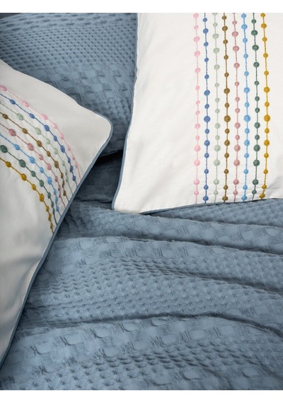 Cotton Box Cb Aura Pebble Ck Pıke Takımı+fıtted Carsaf Indıgo Mavi