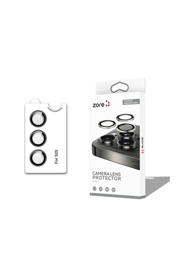 Galaxy S25 Uyumlu Parmak İzi Bırakmayan Kamera Lens Koruyucu Cl-12 - Siyah - T35674
