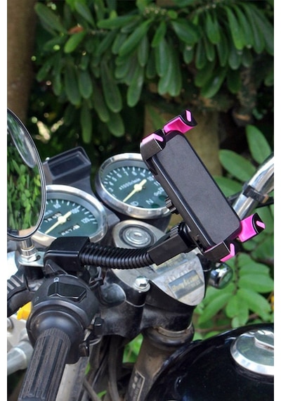 Bisiklet Ve Motosiklet Için Telefon Tutucu 360 Derece Ayarlanabilir Siyah