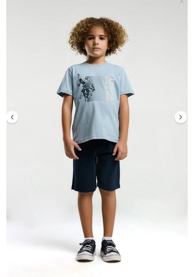 My Kids Wear Aykidsclup U.s. Polo Assn Erkek Çocuk Mavi Bermuda Takım 2025-