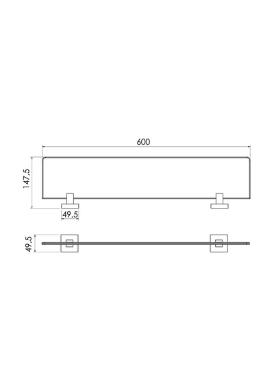 Eca - Serel Diagonal Etajer Raf 60 Cm - 140104001- Krom, Cam
