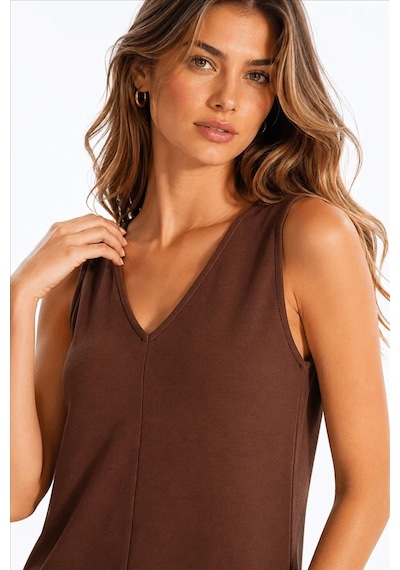 Fashion Friends Sırtı Çapraz Biyeli Kadın Elbise 26y0378k1 Kahve