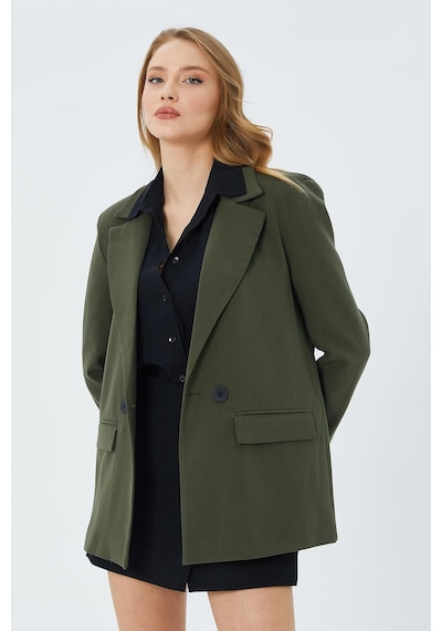Mixray 4516 Kadın Bezayağı Blazer Ceket Haki