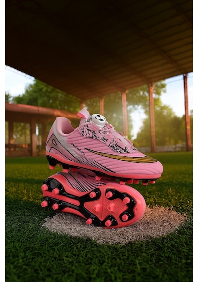 Mini Bonito Üniseks Yeni Nesil Mekanizmalı Futbol Kramponu Pembe
