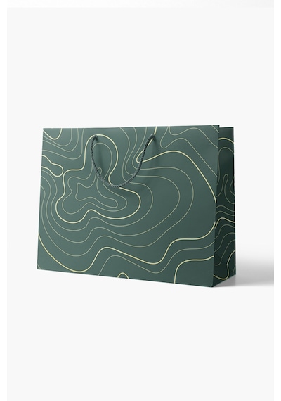 AkalBatu Small 3,3 Ds Klasik Seri Kraft Çanta 37 x 25 x 11 CM 25'Li - Yeşil