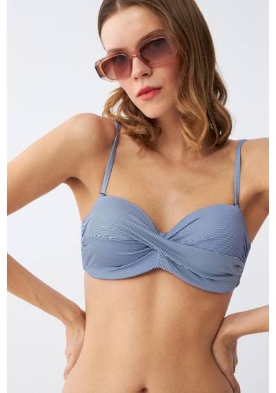 Akbeniz Kadın Straplez Mavi Bikini Takımı