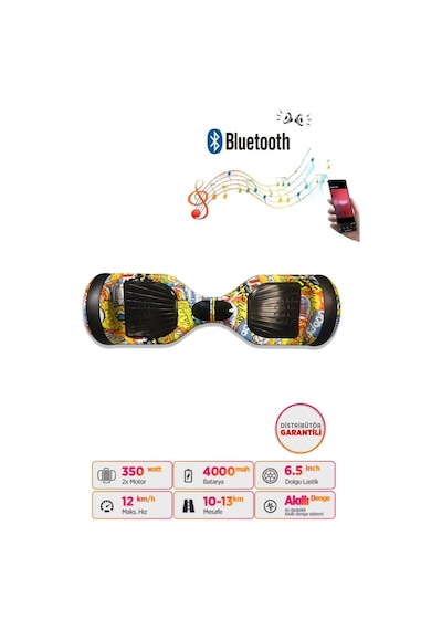 Citymate Hoverboard 6.5 inch Elektrikli Kaykay Scooter Bluetooth Hoparlörlü D25