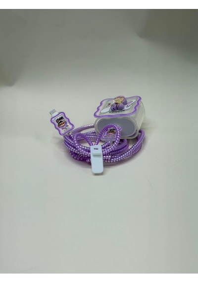 Sweety iPhone Uyumlu Kablo Ve Başlık Koruyucu Set Mor