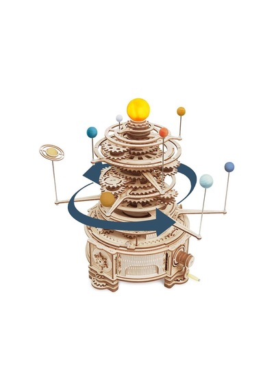 Rokr St001 Mechanical Orrery Dıy Mechanical 3d Puzzle Maket Model Seti 3d Model Kit Ahşap Maket Dekoratif Hobi Seti Hareketli