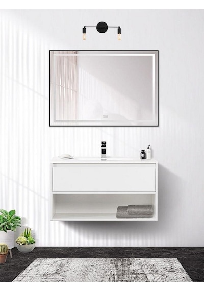 Riolight Retro Modern Vintage Siyah 2xe27 Duylu Ayna Üstü Duvar A Siyah