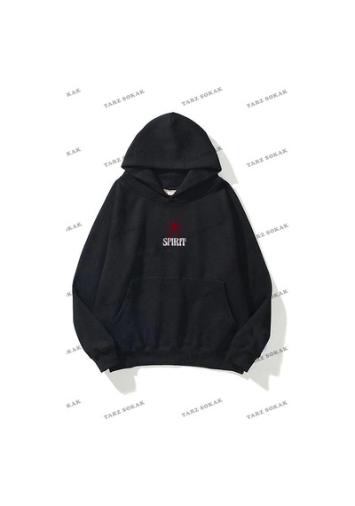 Tarzsokak Y2k Unisex Spirit Sweatshirt Hoodie Kod 1917 Siyah