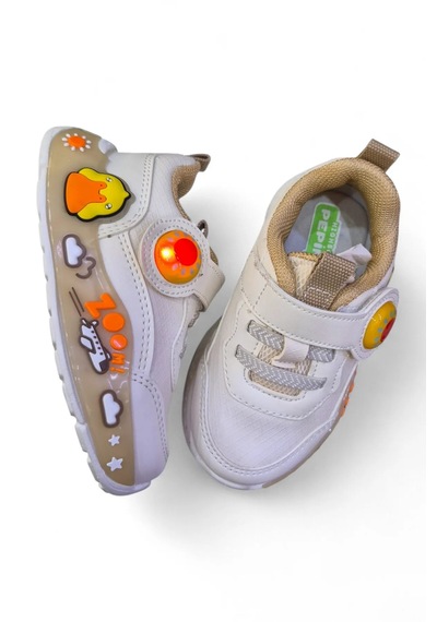 Pepino Ortopedik Taban Unisex Ördek Desenli Bebek Spor Ayakkabı Beyaz