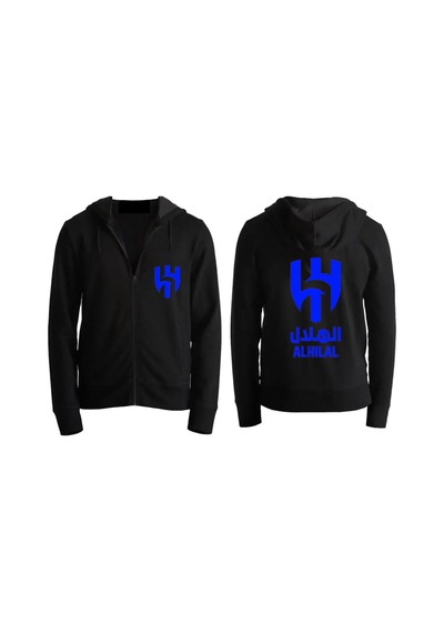 Pisa Art Al-hilal Logo Suudi Arabistan Pro Ligi Özel Tasarım Taraftar Fermuarlı Sweatshirt Hrmsw1106 Siyah