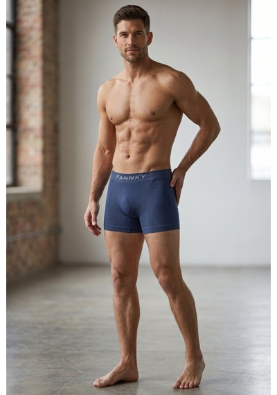 Fit Women Erkek Trend Nefes Alan Relaxed Lacivert Boxer