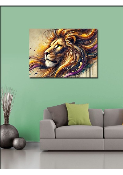 Kanvas Tablo Güçlü Aslan Portresi 50cmx70cm