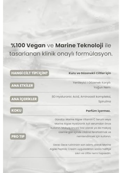 Marine Algae, Yenileme Ve Nemlendirme Yüz Misti, 100 Ml 3 Paketi