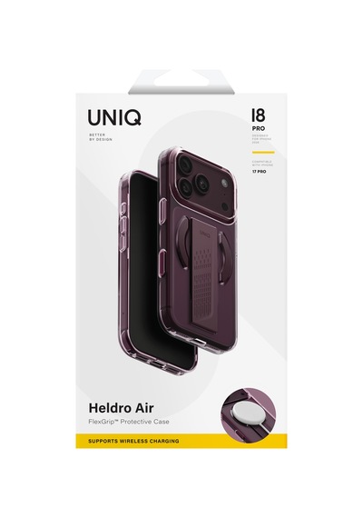 Apple iPhone Uyumlu 18 Pro Kılıf Flexgrip Tutma Bandı Dayanıklı Sararmayan Kapak Şık Görünüm Patentli Tasarım Mürdüm