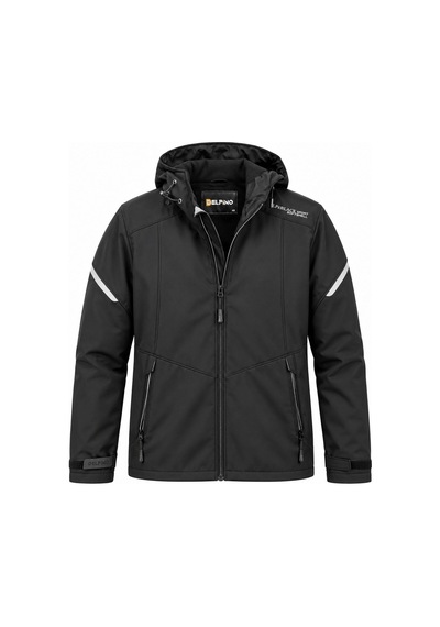 Outdoor Kapüşonlu Su Ve Rüzgar Geçirmez Softshell Mont 7826 Siyah