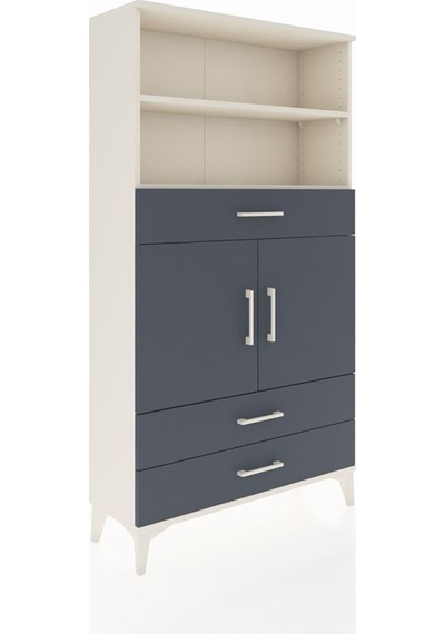 Arges Dolap 4 Raflı 3 Çekmeceli 2 Kapaklı 88x30x163 Aytaşı-antrasit Aytası