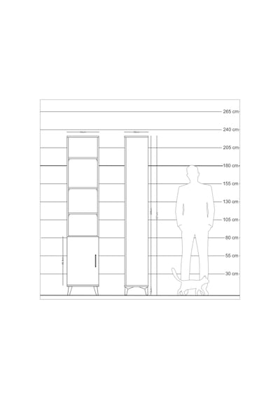 Arges Dolap 5 Raflı Tek Kapaklı 44x30x221 Aytaşı-çam Aytaşı