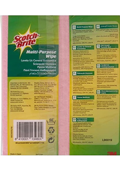 Scotch Brite Genel Kullanım Amaçlı Renkli Bez 3 Adet Sarı/Pembe/Mavi