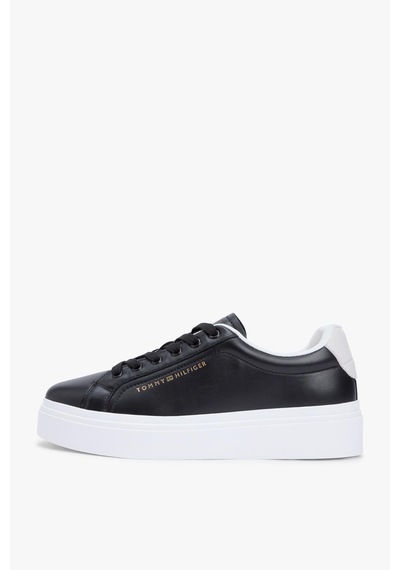 Tommy Hilfiger Th Chic Cupsole Kadın Siyah Platform Taban Sneaker-13412 Siyah