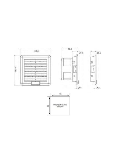 PLASTİM 30 M3/H - 120X120X58,5 Mm Ip54 Filtreli Fan