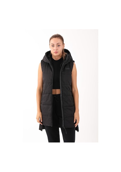 Maraton Sportswear Comfort Kadın Kapşonlu Kolsuz Basic Siyah-siyah Yelek 21402-siyah-siyah Siyah - Siyah