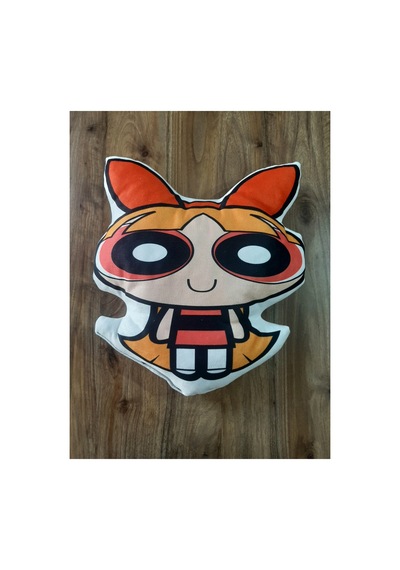 Power Puff Girls Blossom Desenli Şekilli Tasarım Chibi Karakter Yastık Çok Renklı
