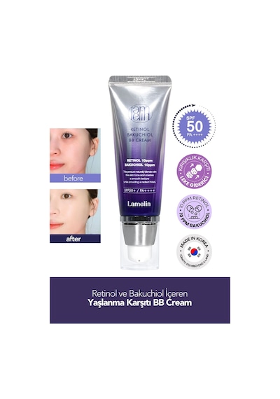 Lamelin Retinol Ve Bakuchiol Içeren Doğal Kapatıcı Parlak Bitişli Bb Krem Lamelin 50 Ml Parlak Bitiş